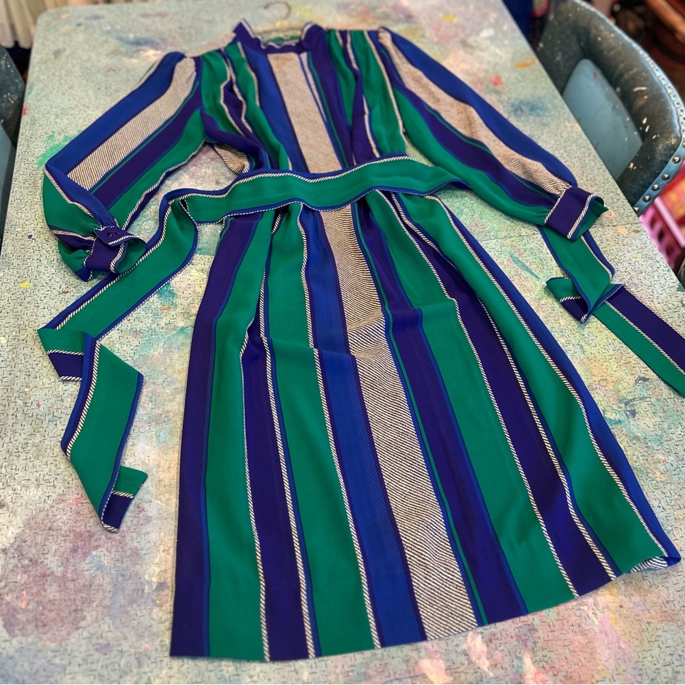 Striped Green and Blue Dress